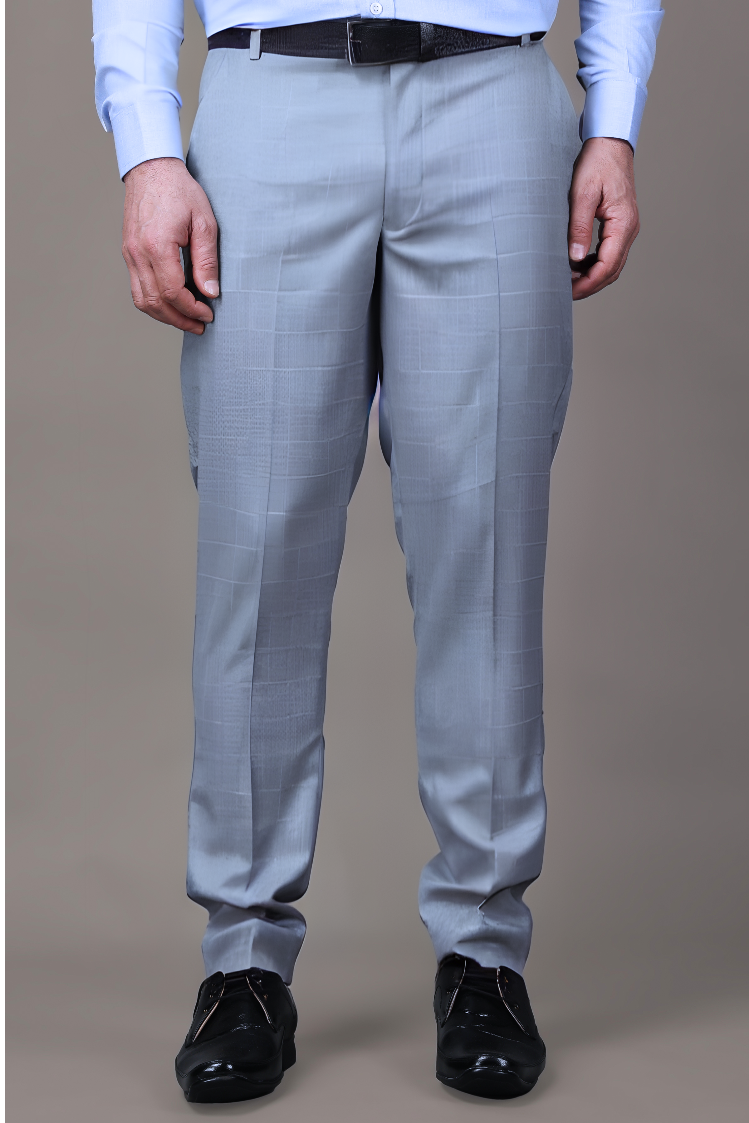 Medium Grey Check Polyester/Viscose Men Slim Fit Formal Trousers - Selling  Fast at Pantaloons.com